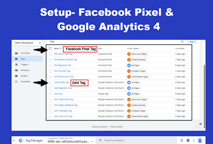 fix or setup meta facebook pixel, conversion API, and event tracking by GTM